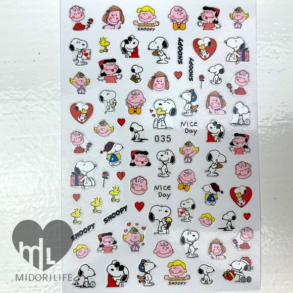 PEANUTS (I Heart Snoopy) Fingernail Stickers Manicure Decals - Picture 3 of 7